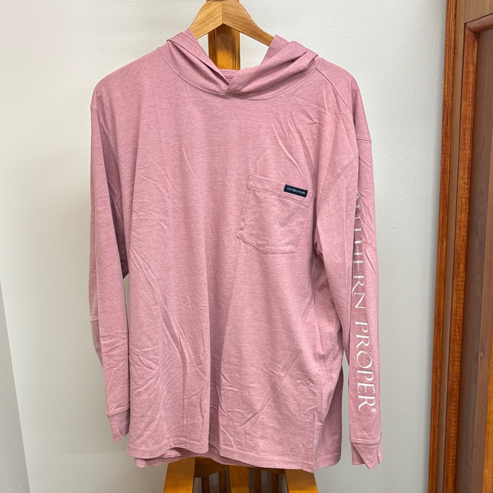 Southern Proper Rose Pink Hooded Long Sleeve Tee